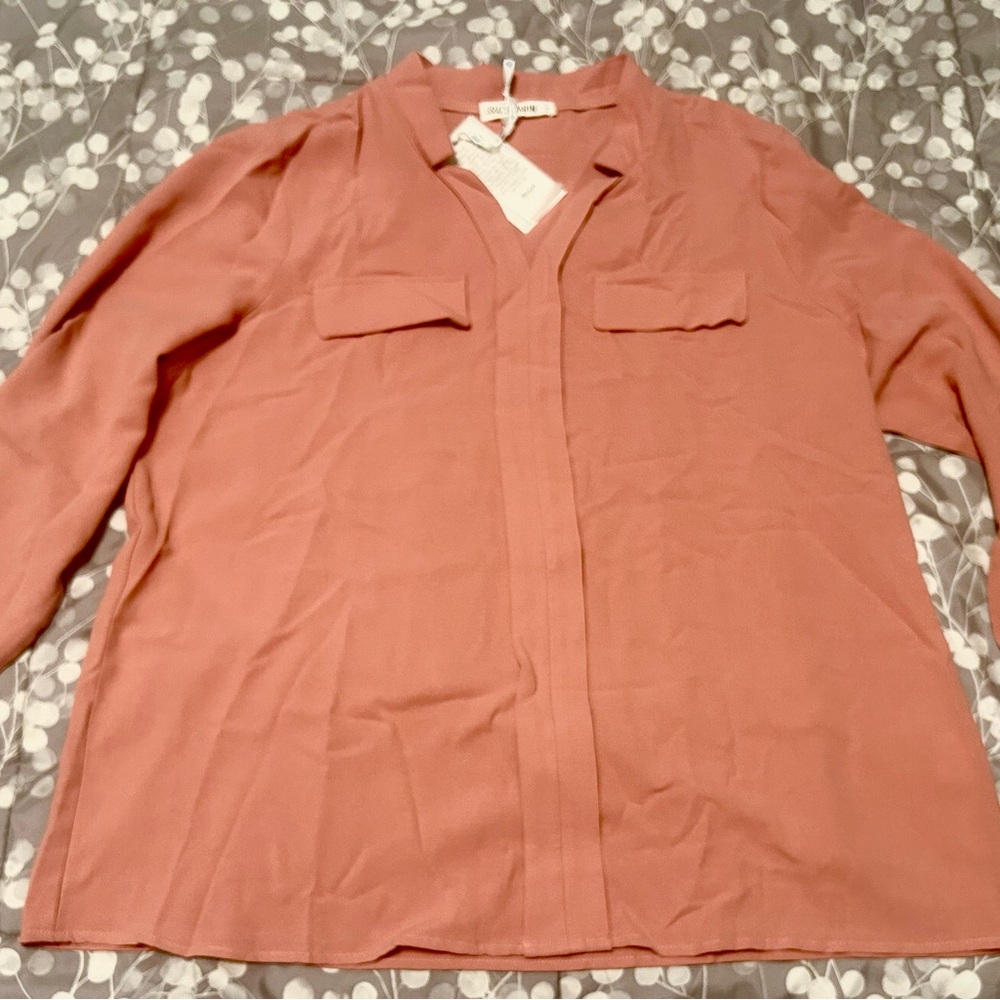 Grace Karin Pink Casual Button Down Shirt Lightweight